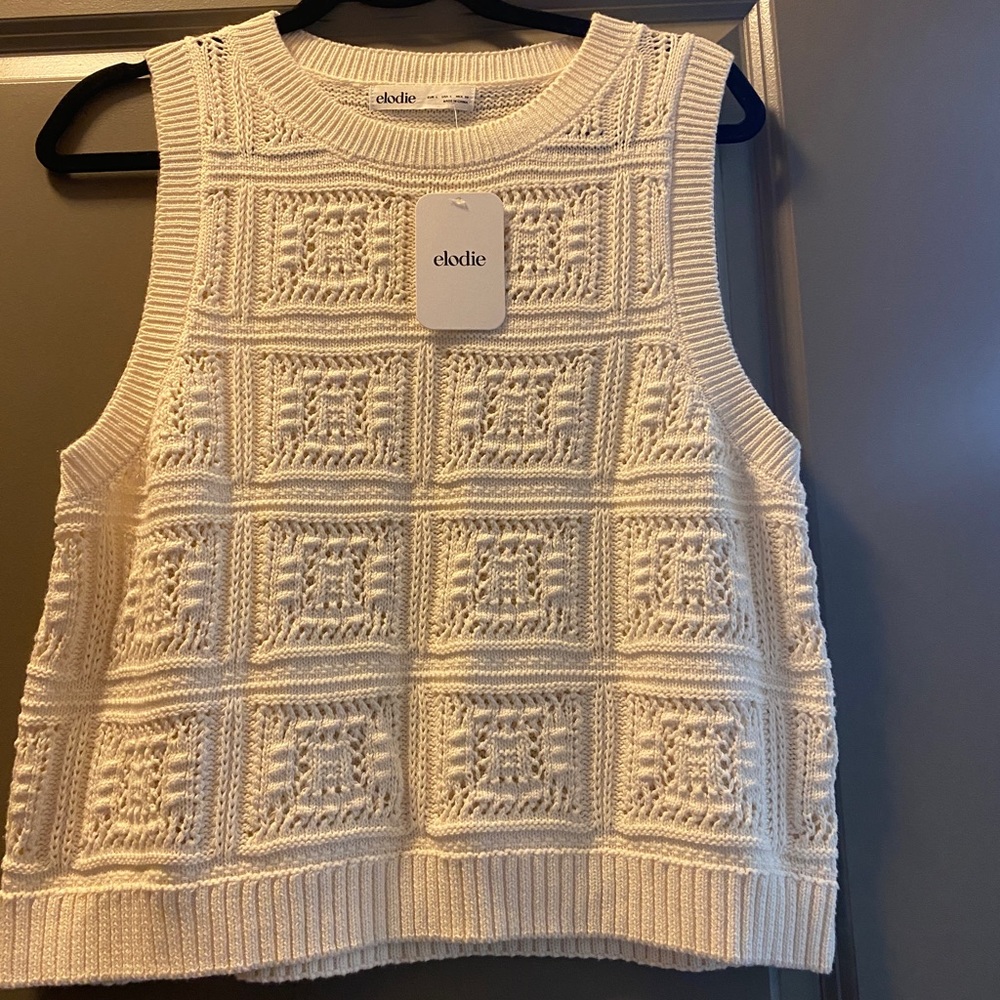 Elodie Apparel Crocheted Sweater Vest - NWT
